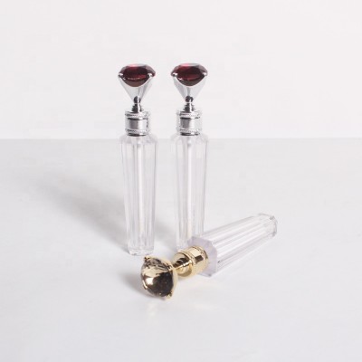 Unique diamonds design 2ml empty lip gloss tube custom lipgloss tube containers crystal clear lip gloss tube with brush