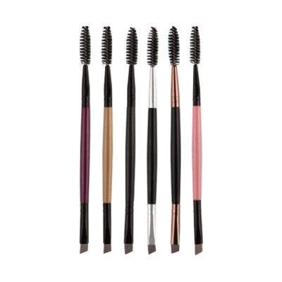 Wholesale makeup brush custom double head eyebrow eyeline eyeshadow brush for makeup eyebrow brush private label